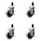 Service Caster 4 Inch Thermoplastic Wheel 1-1/2 Inch Expanding Stem Caster with Brakes, 4PK SCC-EX05S410-TPRS-SLB-112-4 - alternate 1